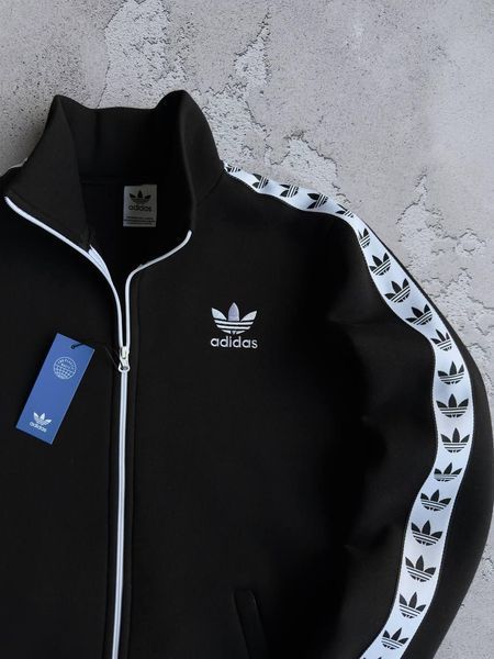 Мужской зимний спортивный костюм Adidas без капюшона черный Комплект Адидас Хар-697 фото