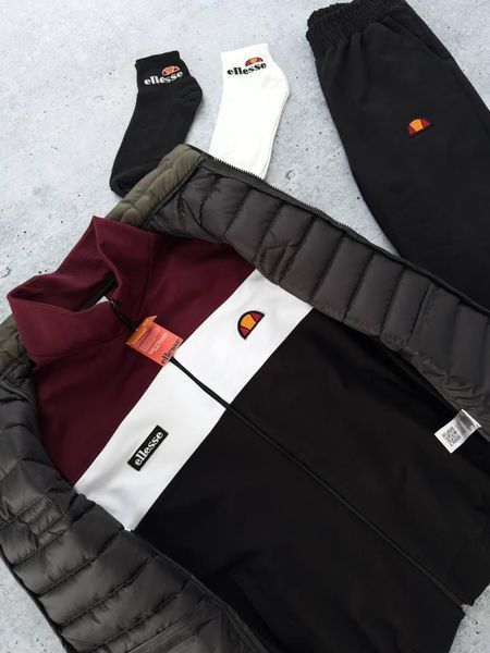 Чоловічий спортивний костюм Ellesse бордовий Комплект Еліс Олімпійка Штани Жилетка Хар-578 фото