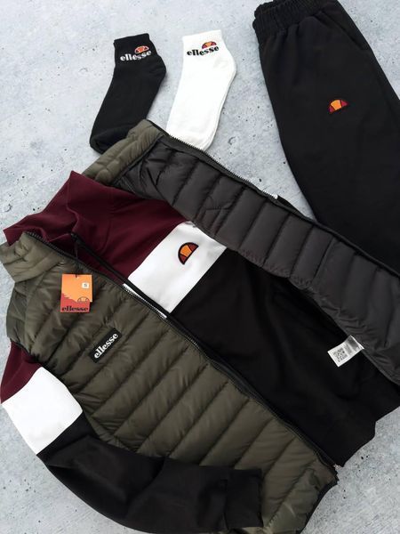 Чоловічий спортивний костюм Ellesse бордовий Комплект Еліс Олімпійка Штани Жилетка Хар-578 фото