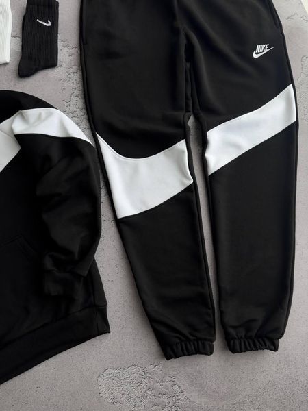 Чоловічий спортивний оверсайз костюм Nike Big Swoosh чорний Комплект Найк Біг Свуш Худі Штани Хар-586 фото