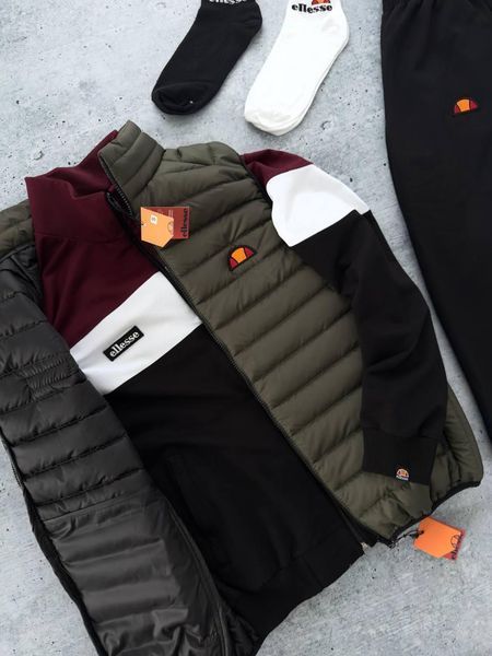 Чоловічий спортивний костюм Ellesse бордовий Комплект Еліс Олімпійка Штани Жилетка Хар-578 фото