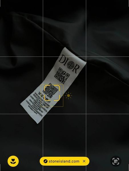 Мужская ветровка Stone Island x Dior с патчем черная Куртка Стон Айленд x Диор с капюшоном весенняя Хар-583 фото
