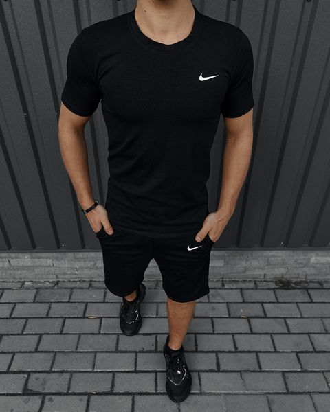 Мужской летний костюм Nike Футболка Шорты Барсетка черный комплект Найк Intr-1586983898 фото