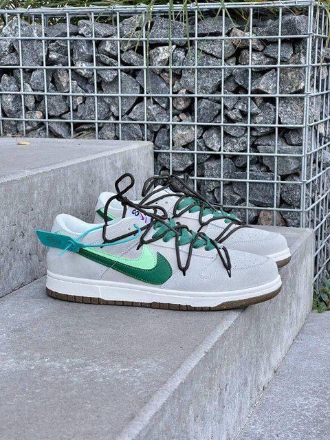 Мужские кроссовки Nike SB Dunk Low SE 85 Double Swoosh серые Найк Данк Дабл Свуш Las-1084 фото
