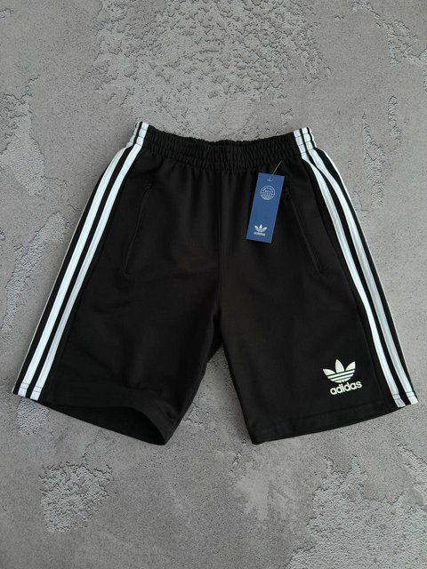 Мужские шорты Adidas черные с лампасами хлопковые Адидас Мой-56/Хар-840 (коп2) фото