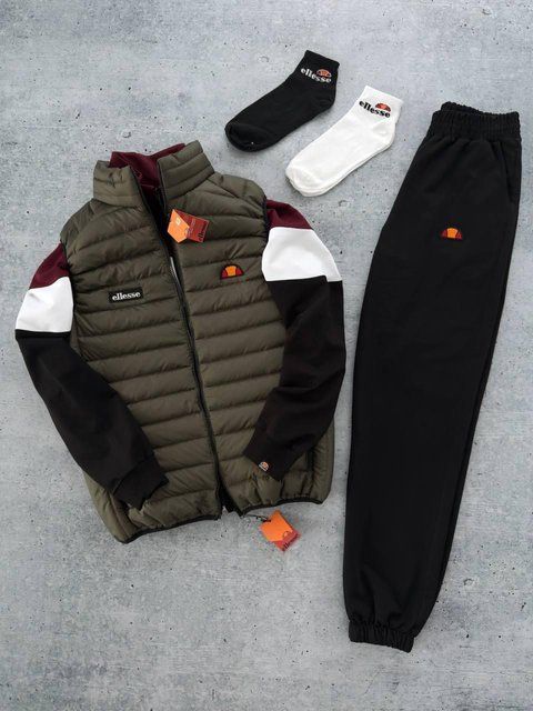 Мужской спортивный костюм Ellesse бордовый Комплект Элис Олимпийка Штаны Жилетка Хар-578 фото