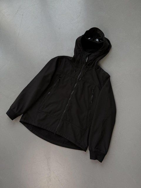 Мужская куртка C.P. Company Soft Shell с капюшоном черная Ветровка Си Пикани весенняя осенняя Slav-art1301 фото