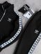 Мужской зимний спортивный костюм Adidas без капюшона черный Комплект Адидас Хар-697 фото 2