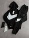 Чоловічий спортивний оверсайз костюм Nike Big Swoosh чорний Комплект Найк Біг Свуш Худі Штани Хар-586 фото 6