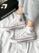 Жіночі кеди Converse All Star високі білі текстиль Кросівки Конверси Arm-KN_99037 фото 2