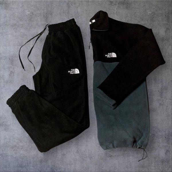Чоловічий зимовий спортивний костюм The North Face чорно-білий флісовий Комплект ТНФ плюшевий Will-Т0075 фото