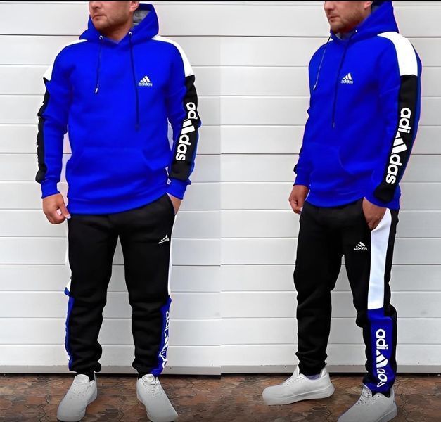 Чоловічий зимовий спортивний костюм Adidas червоний Комплект Худі Штани Seas-55 фото