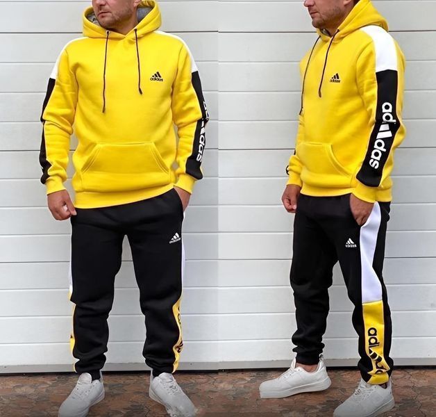 Чоловічий зимовий спортивний костюм Adidas червоний Комплект Худі Штани Seas-55 фото