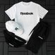 Мужской летний костюм Reebok Футболка Шорты Кепка Барсетка черный Комплект Рибок Ow-192 фото 4