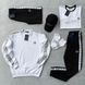 Чоловічий набір Fred Perry 6в1 білий з чорним Комплект Фред Перрі Світшот Штани Шорти Футболка Кепка Хар-625 фото 2