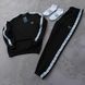 Мужской спортивный костюм Fred Perry с лампасами черный Комплект Фред Перри Свитшот Штаны Хар-515 фото 2