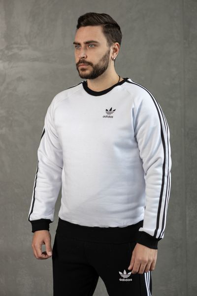 Чоловічий зимовий світшот Adidas з лампасами червоний Кофта Адідас без капюшона Хар-330 фото