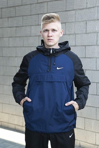 Чоловічий анорак Nike чорний з синім Вітровка Найк весняна осіння Intr-1589975696 фото