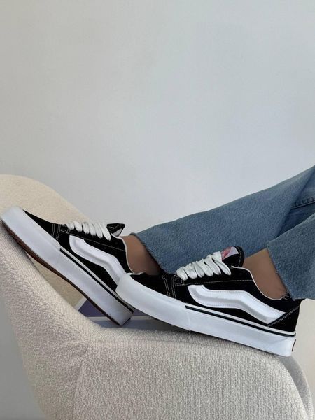 Мужские кеды Vans Knu Skool черно-белые замшевые Кроссовки Ванс Кну Скул Arm-KNU1 (коп5) фото