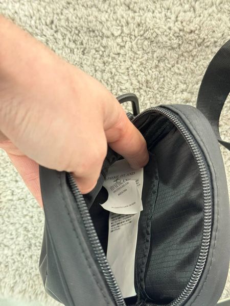 Мессенджер Stone Island нейлон черная Сумка через плечо Стон Айленд Cap-0137 фото
