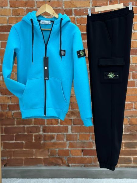 Мужской зимний спортивный костюм Stone Island белый Комплект Стон Айленд с капюшоном Хар-265 фото