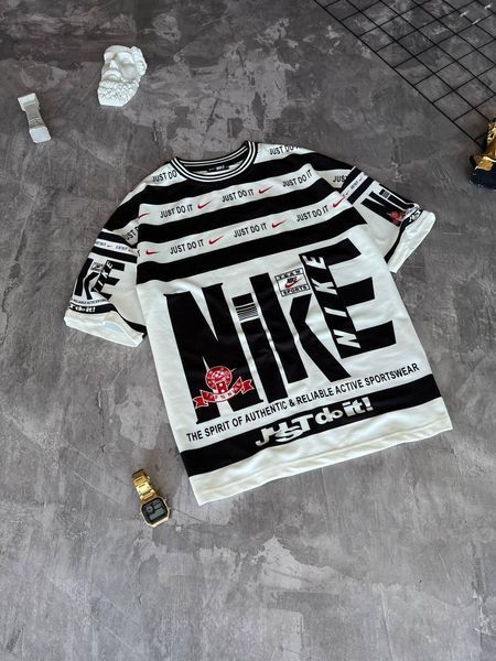 Мужская оверсайз Футболка Nike белая с логотипом хлопковая Тенниска Найк Моло-12-3R фото