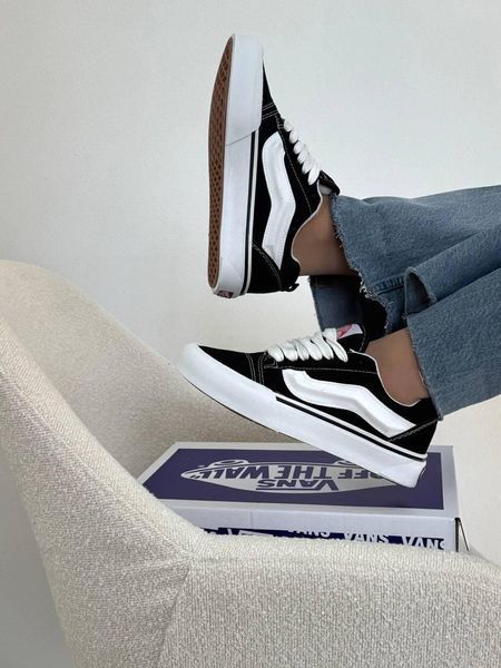 Мужские кеды Vans Knu Skool черно-белые замшевые Кроссовки Ванс Кну Скул Arm-KNU1 (коп5) фото