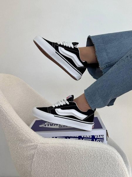 Мужские кеды Vans Knu Skool черно-белые замшевые Кроссовки Ванс Кну Скул Arm-KNU1 (коп5) фото
