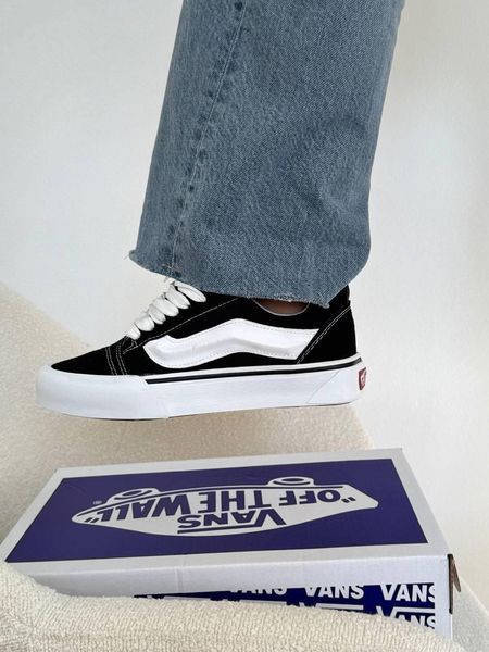 Мужские кеды Vans Knu Skool черно-белые замшевые Кроссовки Ванс Кну Скул Arm-KNU1 (коп5) фото