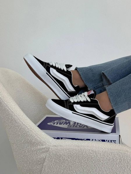 Мужские кеды Vans Knu Skool черно-белые замшевые Кроссовки Ванс Кну Скул Arm-KNU1 (коп5) фото