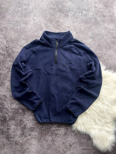 Чоловіча флісова кофта Nike синя Фліска Найк без капюшона Pav-198 фото
