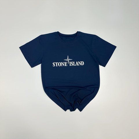 Чоловіча футболка Stone Island синя бавовняна Теніска Стон Айленд Will-SS0031 фото