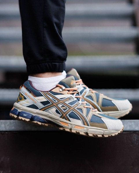 Чоловічі зимові кросівки Asics Gel Kahana 8 Gore-Tex Blue Khaki сині з хакі Асікс термо Pow-AS042 фото