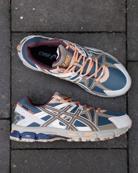 Мужские зимние кроссовки Asics Gel Kahana 8 Gore-Tex Blue Khaki синие с хаки Ассикс термо Pow-AS042 фото