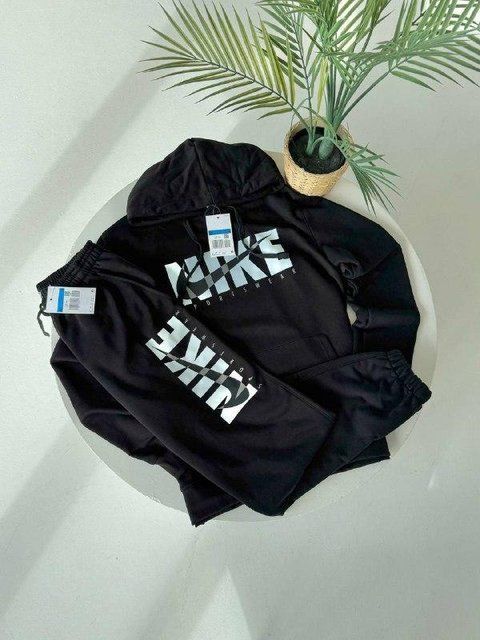 Мужской зимний спортивный костюм Nike черный Комплект Найк трехнитка с начесом Гла-161 фото