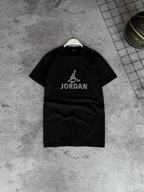 Мужская футболка Jordan черная хлопковая Тенниска Джордан Моло-JD/5 фото