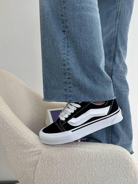Мужские кеды Vans Knu Skool черно-белые замшевые Кроссовки Ванс Кну Скул Arm-KNU1 (коп5) фото