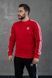 Чоловічий зимовий світшот Adidas з лампасами червоний Кофта Адідас без капюшона Хар-330 фото 1