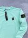 Мужской свитшот Stone Island мятный Кофта без капюшона Стон Айленд с патчем Хар-592 фото 2
