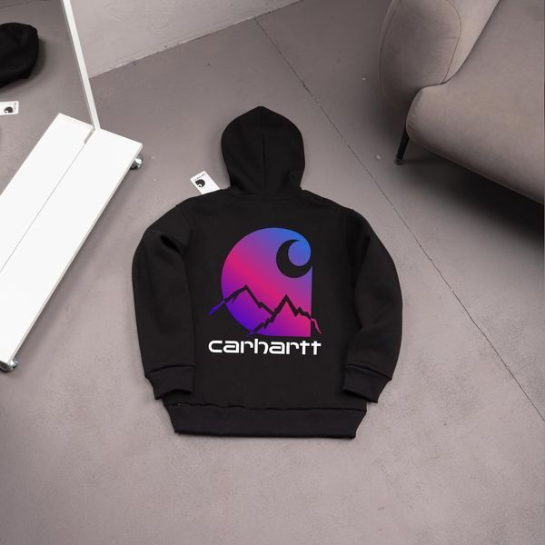Чоловіче зимове худі Carhartt з капюшоном бежеве Толстовка Кархарт Ads-489 фото