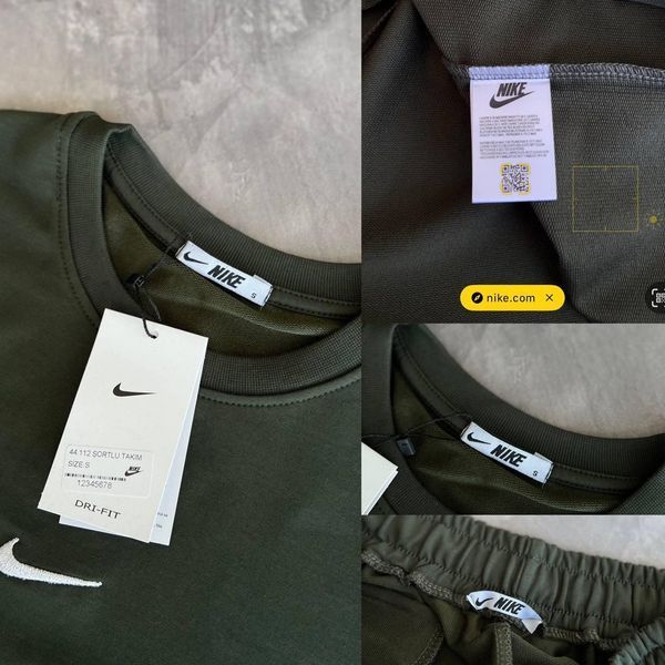 Чоловічий літній костюм Nike Футболка Шорти хакі комплект Найк моло-34-303 фото