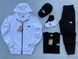 Мужской спортивный костюм The North Face 3в1 белый Комплект ТНФ Зип-худи Штаны Футболка Кепка Хар-452 фото 1