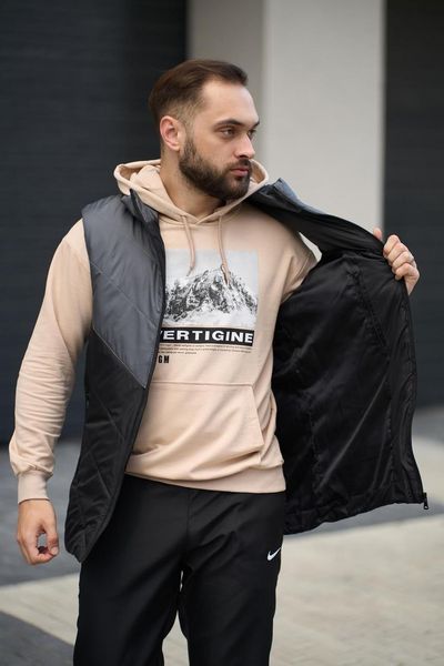 Чоловіча жилетка Nike без капюшона чорна з сірим Безрукавка Найк весняна осіння Intr-1620129172 фото