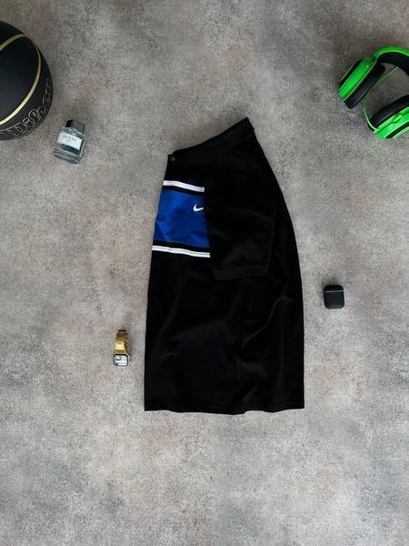 Чоловіча футболка Поло Nike чорна із синім бавовняна Теніска Найк Моло-91-1 (коп 3) фото