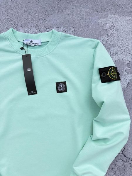 Мужской спортивный костюм Stone Island без капюшона бирюзовый Комплект Стон Айленд Свитшот Штаны Хар-751 фото