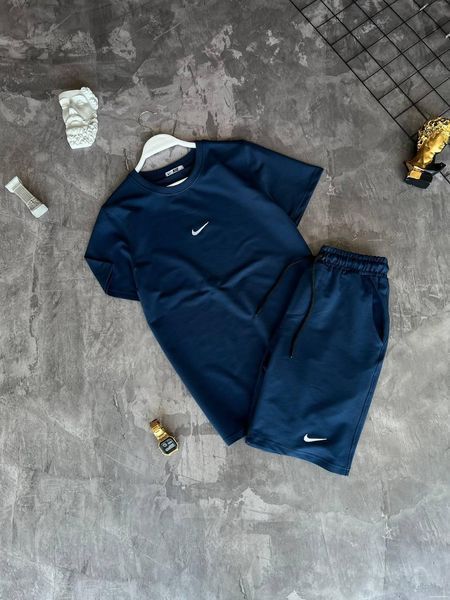 Мужской летний костюм Nike Футболка Шорты синий комплект Найк моло-34-305 фото