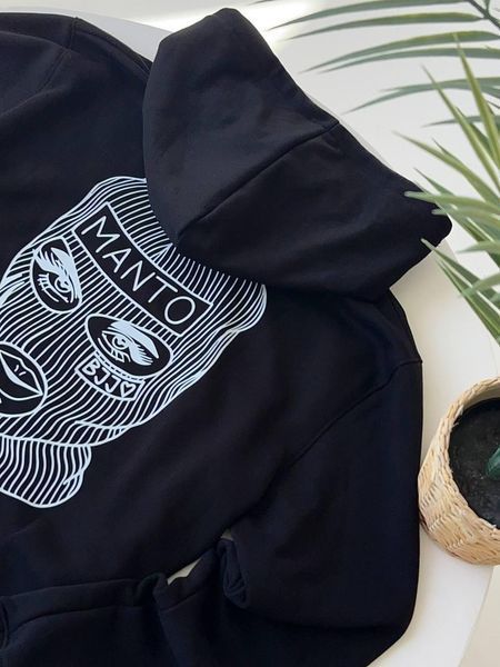 Мужское зимнее худи Manto Maska с капюшоном черное Кофта с капюшоном Манто Маска Гла-51 фото