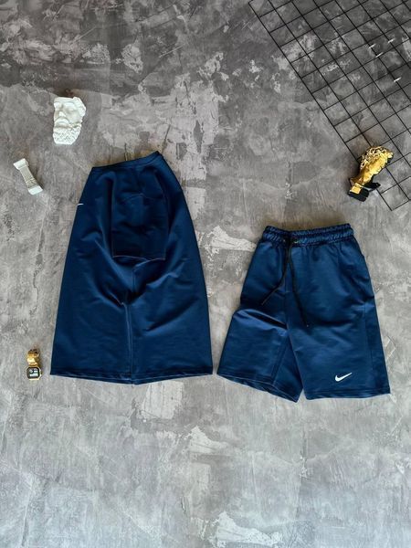 Мужской летний костюм Nike Футболка Шорты синий комплект Найк моло-34-305 фото