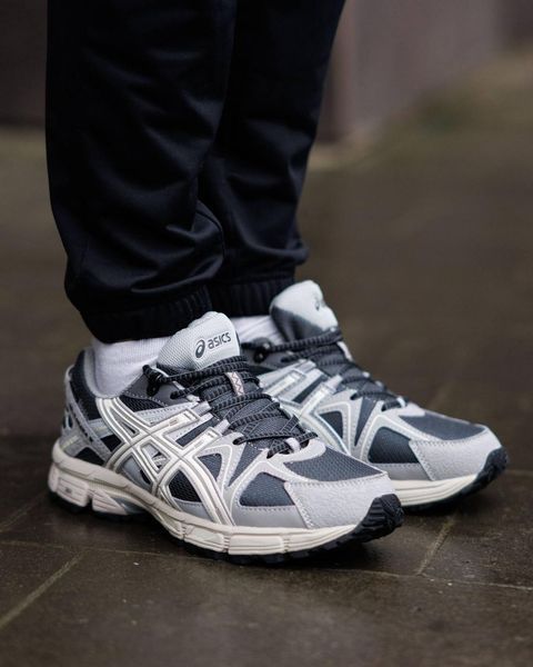 Мужские зимние кроссовки Asics Gel Kahana 8 Gore-Tex White Blue белые с синим Ассикс термо Pow-AS043 фото