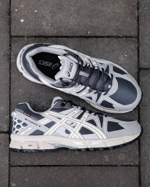 Мужские зимние кроссовки Asics Gel Kahana 8 Gore-Tex White Blue белые с синим Ассикс термо Pow-AS043 фото